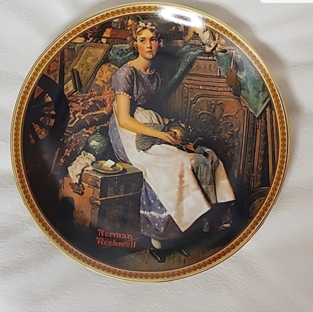Knowles Norman Rockwells Rediscovered Women Plate Gold RARE Limited Edition